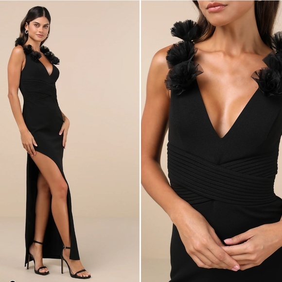 LULU's Sexy Prom Wedding Modern Chic Mermaid Floral Maxi Dress - Picture 3 of 5